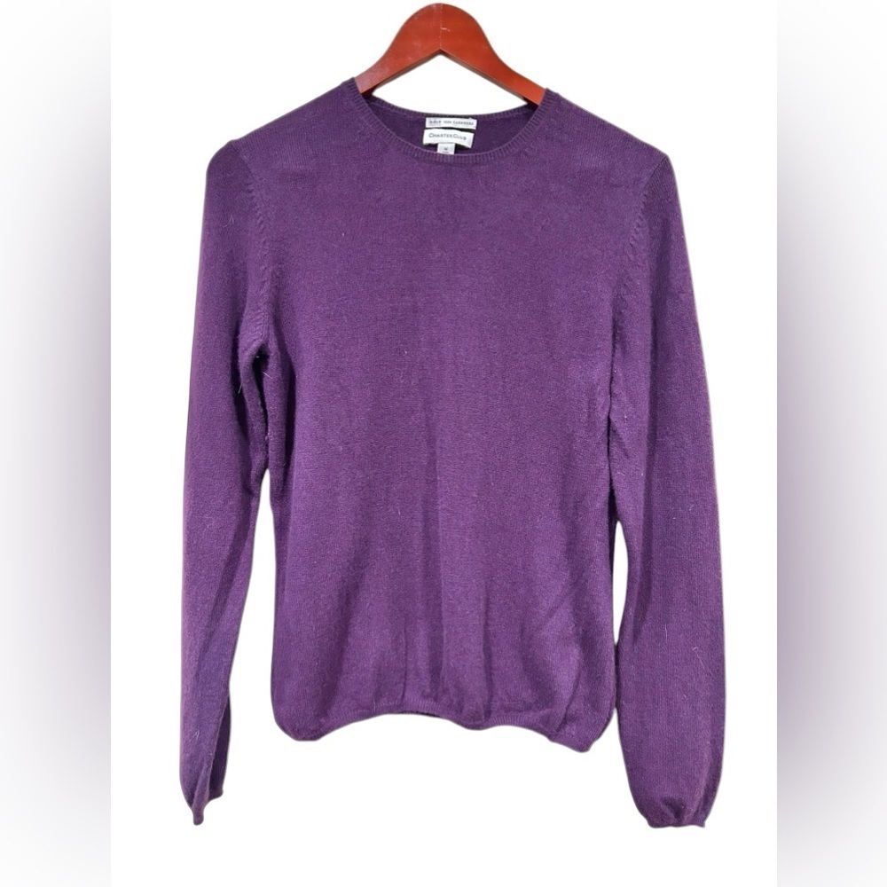 Vintage Charter Club 2 Ply Cashmere Top Long Sleeved Purple Soft Cozy Winter Med